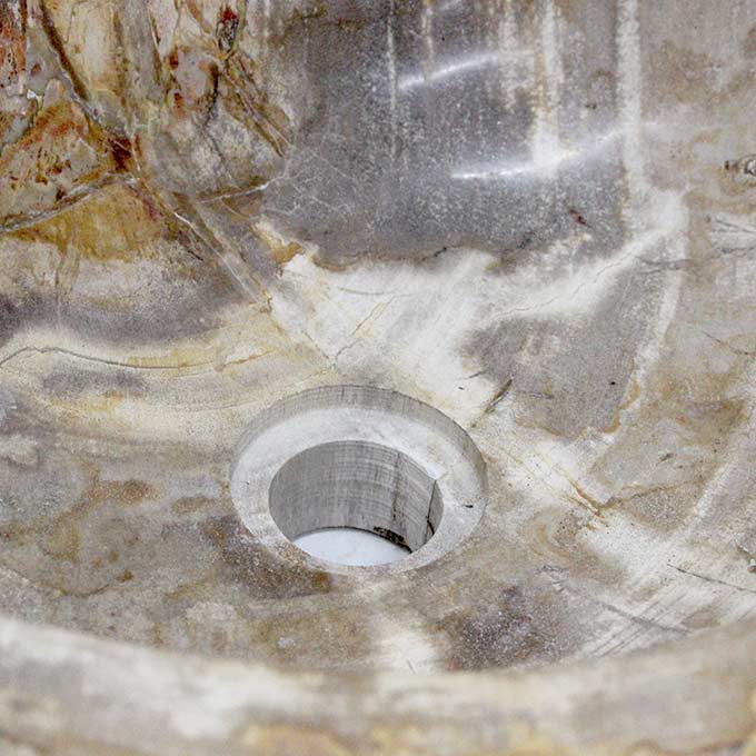 洗面ボウル ウッドストーン 木の化石 W50cm 受け皿 手洗い鉢 洗面台 バリ風 インテリア エクステリア