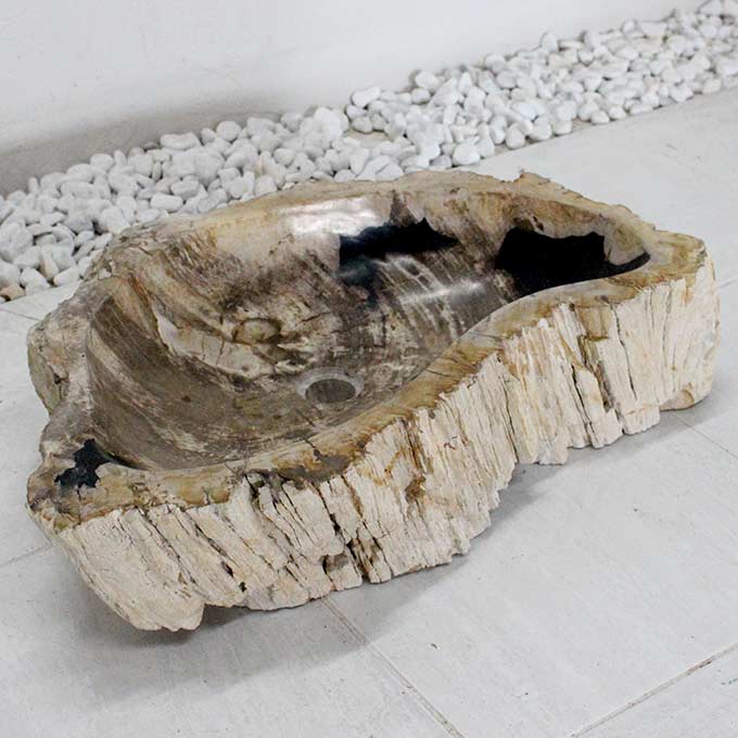 洗面ボウル ウッドストーン 木の化石 W70cm 受け皿 手洗い鉢 洗面台 バリ風 インテリア エクステリア