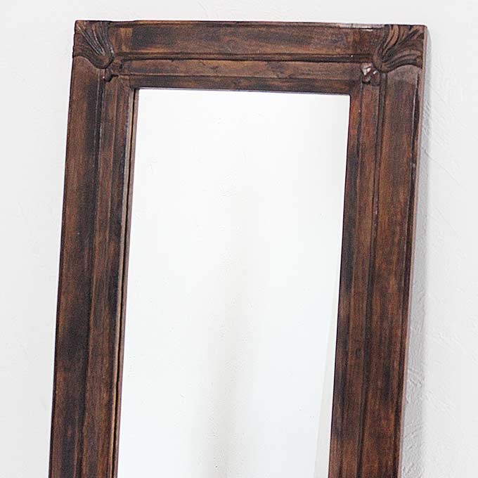 姿見 ミラー 鏡 バリ風 彫刻フレーム 160×50