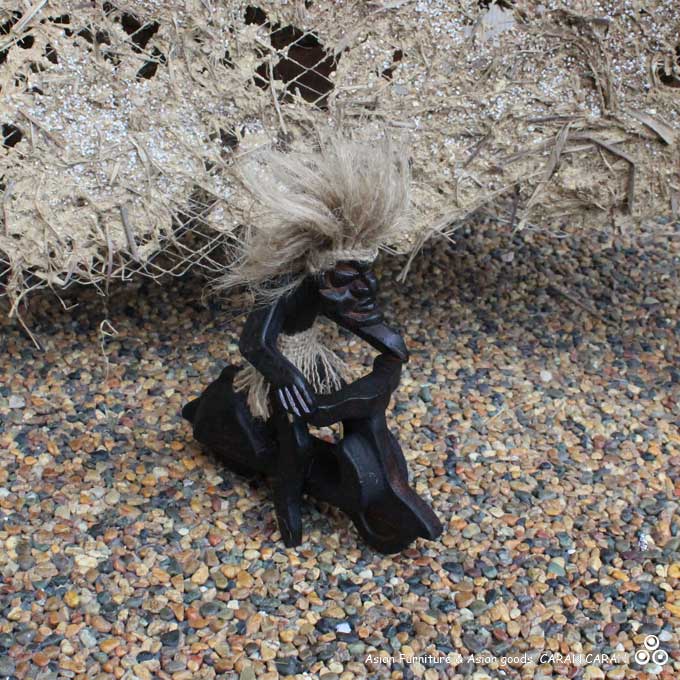 バイクに乗る原人 バリ島 原人オブジェ おしゃれ アジアン インテリア(3)