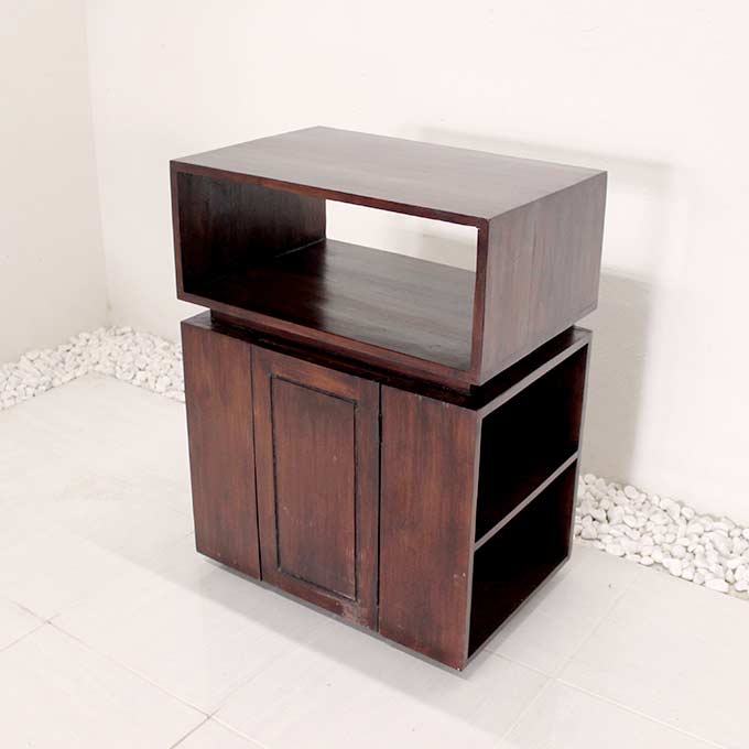 キャビネットシェルフ H80×W60 高級 チーク家具