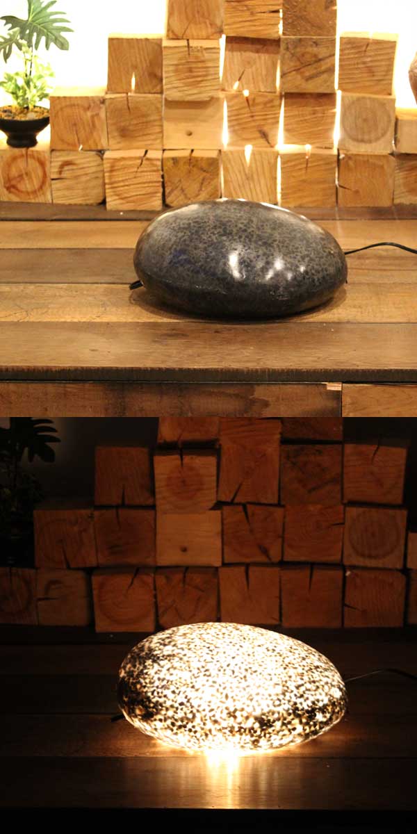 石のような アジアン テーブルライト ナイトライト 卓上 照明 W30cm