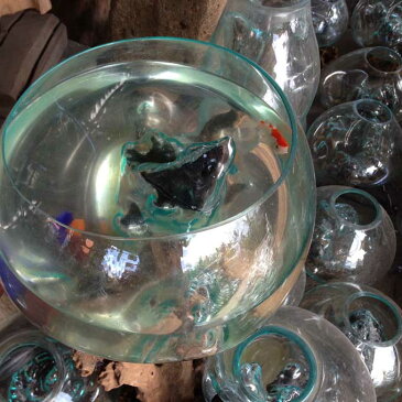 ガラスと流木のオブジェ 花器 花瓶 金魚鉢 プランターバリ風 おしゃれ インテリア