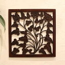 レリーフ アジアン 彫刻 60×60cm バリ風 壁飾り インテリア