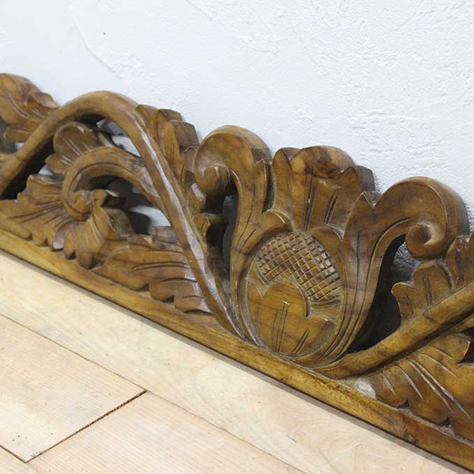 レリーフ アジアン 彫刻 20×200cm バリ風 壁飾り インテリア