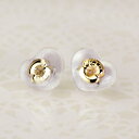 K18 ハート形ダブルロックピアスキャッチ(0.7~0.9mmポスト用)(18金 18k)(khsk)