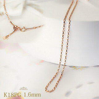 K18PG　6面カット小豆ネックレス(45cm　幅1.6mm　スライドAJ)(ngpgs4516)のサムネイル