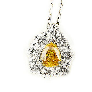 0.242ct　FancyVividOrangyYellow　SI1プラチナダイヤモンドペンダントトップチェーン別売り