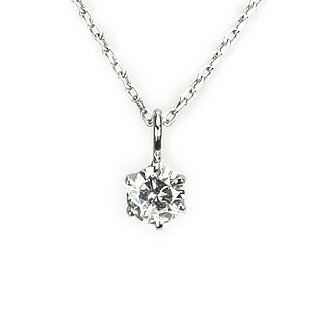 Platinum - 0.169ct　Iカラー　VVS2　Good　プラチナ ダイヤモンド ネックレス(6本爪 鑑定 Pt900 一粒 ダイヤ ペンダントネックレス)【中央宝石研究所ソーティング付】