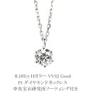 0.187ct Hカラー VVS2 Good プラチナダイヤモンドネックレス 【中央宝石研究所ソーティング付】 (6本爪 一粒 ダイヤ ペンダントネックレス)(4)
