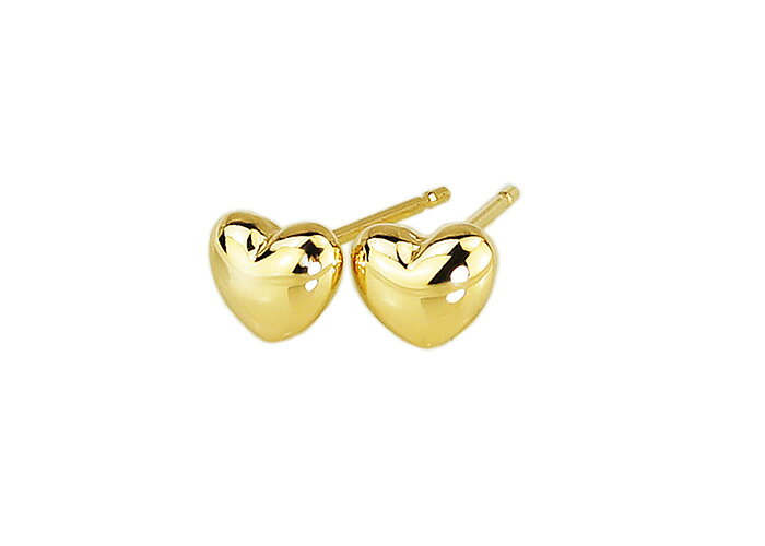 K18 ハートピアス(5mm)(0.7mm芯)(18金、18k、ゴールド製)(02166*2)