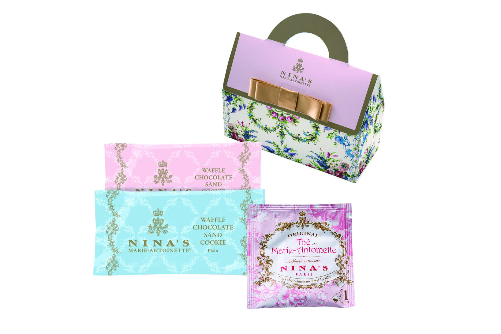 茶包 - ニナス マリー・アントワネット ニナスオリジナルシークレットガーデンティータイム NNA-01A 紅茶 ダージリン ティーバッグ ローズ スイーツ クッキー クッキーサンド ワッフルサンド 焼き菓子 贈り物 ギフト