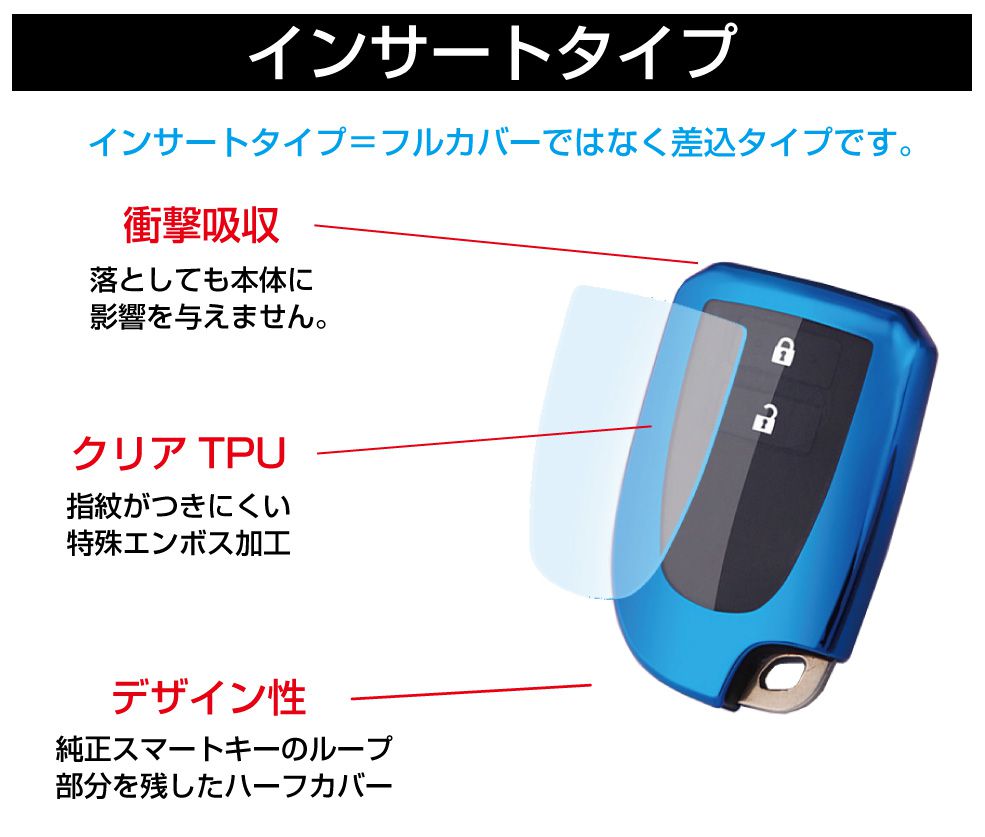 スマートキーケース キーケース ハイエース 200系 スペイド 140系 ポルテ HIACE SPADE ソフト メンズ レディース TOYOTA スマートキーカバー タイプA インサートタイプ 全4色 CZ-TYAIN メール便(ネコポス)送料無料