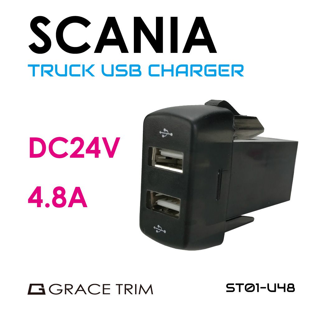【楽天スーパーSALE】スカニア トラック USB 充電 ポート USBポート 増設 車 usbポート 埋込 LED 2ポー..