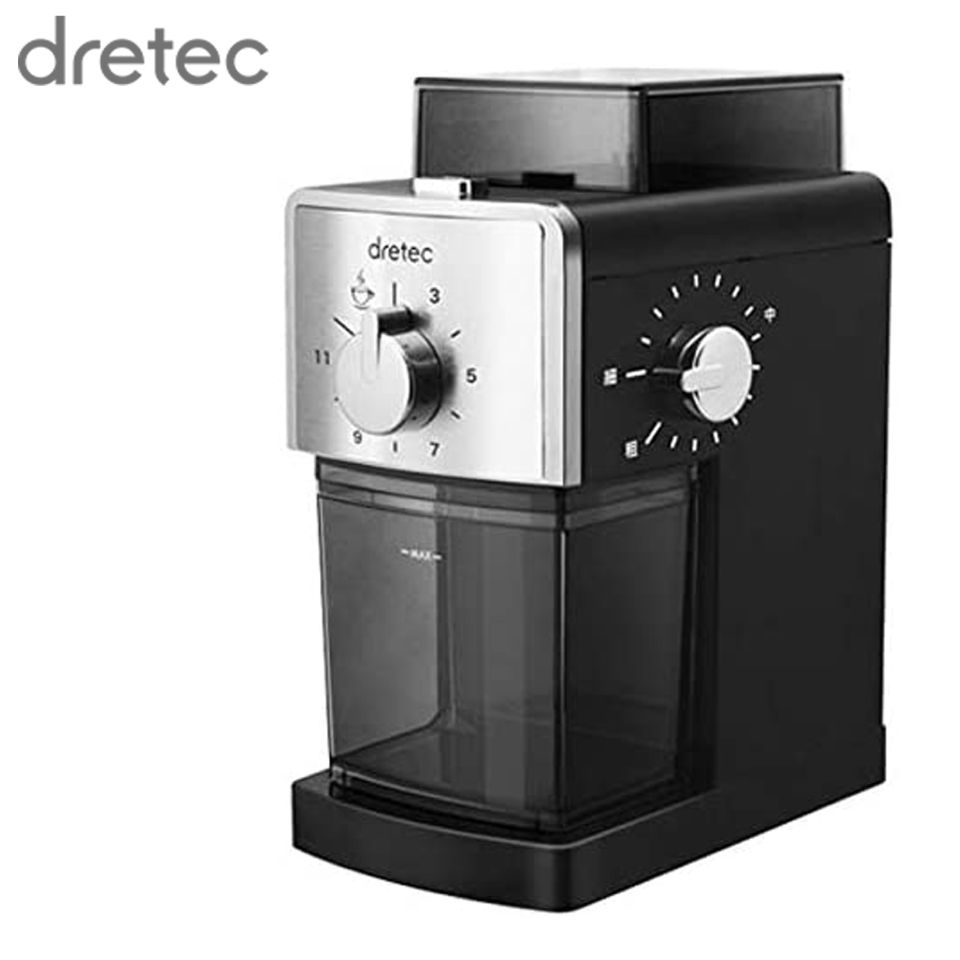 コーヒーメーカー コーヒー豆 コーヒーミル ドリッパー dretec コーヒーグラインダー スプレモ 粗挽き 細挽き 16段階 ミル ブラック CG-101BK 送料無料