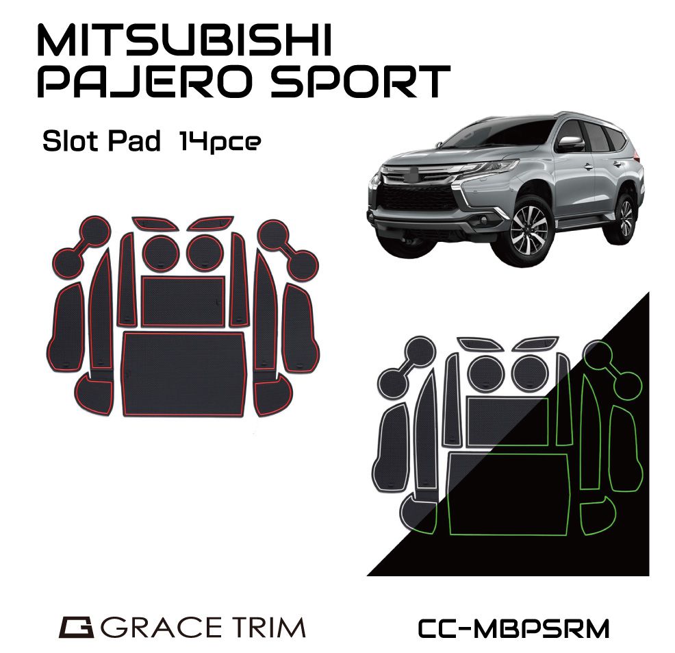 樂天商城 - パジェロ スポーツ ショーグン パーツ アクセサリー ラバーマット すべり止めシート アクセサリー カスタム パーツ ポケットマット 専用設計 ラバードアポケットマット MITSUBISHI パジェロスポーツ ラバーマット 14ピースセット 全2色 CC-RM-PJ メール便(ネコポス)送料無料