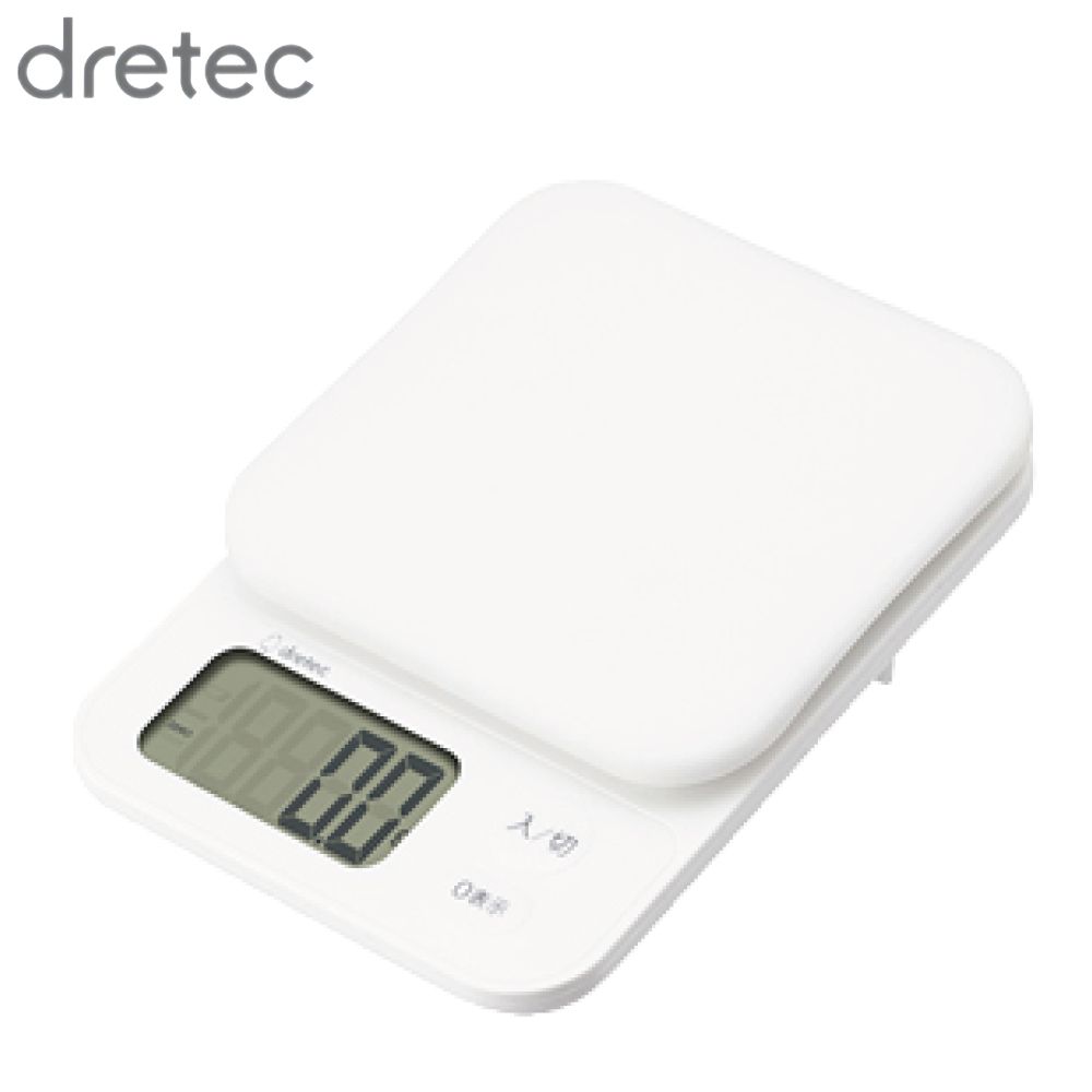 樂天商城 - dretec キッチンスケール ブランジェ 2kg ホワイト KS-729WT | デジタルスケール 計量器 測り 計り 量り デジタル 家庭 オフィス 薄型 オートパワーオフ機能 シンプル