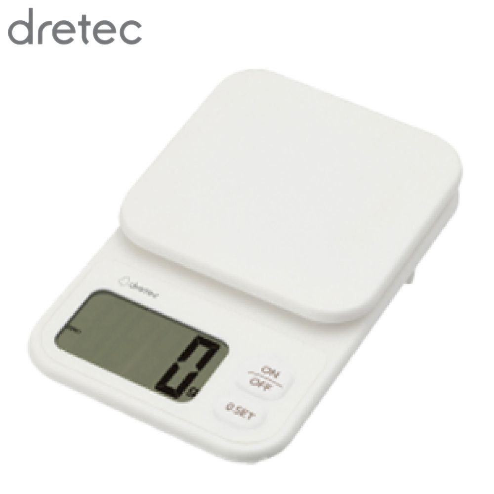 dretec デジタルスケール エクレ 2kg/1g ホワイト KS-739WT | デジタルスケール 計量器 測り 計り 量り デジタル 家庭 オフィス 薄型 オートパワーオフ機能 シンプル