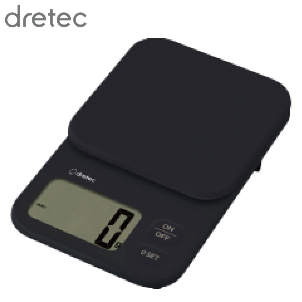 dretecデジタルスケール エクレ 3kg/1g ブラック KS-839BK | デジタルスケール 計量器 測り 計り 量り デジタル 家庭 オフィス 薄型 オートパワーオフ機能 シンプル