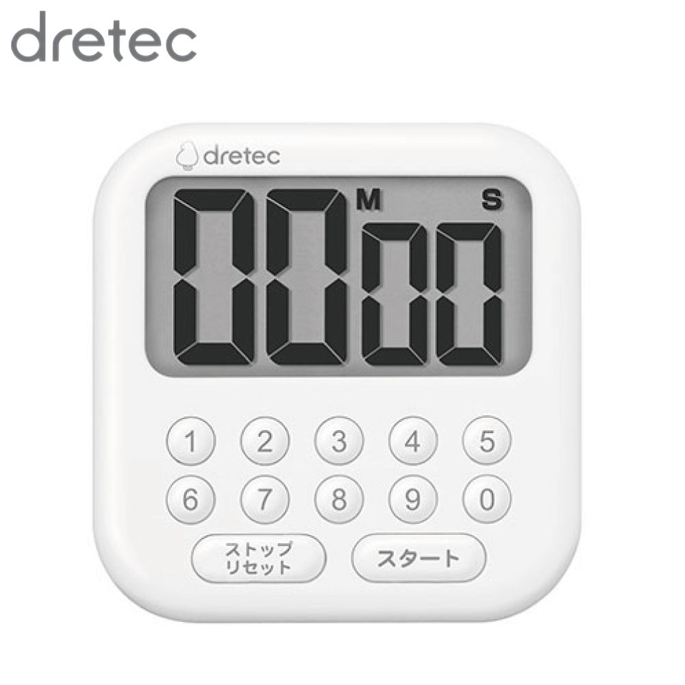 dretec 大画面タイマー シャボン10 ホワイト T-616WT| タイマー デジタル キッチンタイマー 大画面 カ..