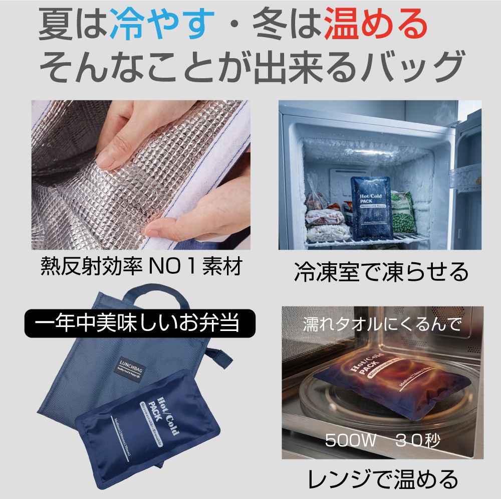 ランチバッグ 保冷 保冷バッグ 保温 保温バッグ お弁当 保冷剤付き お弁当袋 お弁...