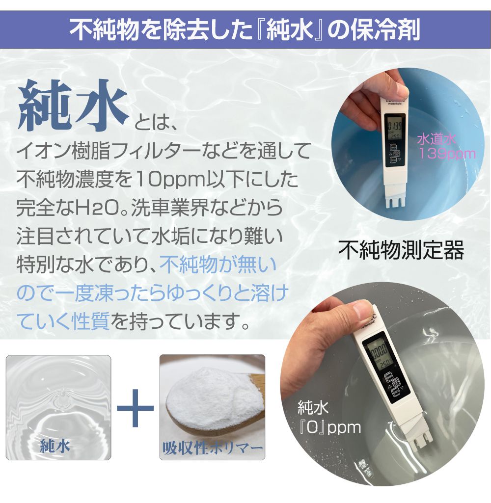 キャラッツ楽天市場店の保冷剤 保冷 板 板氷 薄い 薄型 エコバッグ お弁当 長持ち 大きいサイズ 大型 軽い 冷蔵 冷凍 保冷バッグ 【純水保冷剤 300×450×30mm 1個 PWIP-3000】 アイス キャンプ クーラーボックス ケース 保冷パック 長時間冷却 アイスパック 長持ち 長時間 軽量｜アングル3