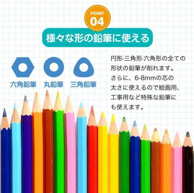 鉛筆削り 電動鉛筆削り 電動シャープナー 6-8mm鉛筆 乾電池/USB デッサン鉛筆 小学生 色鉛筆 デッサン 美術 子供 大人 兼用 おしゃれ かわいい 鉛筆削り 電動 えんぴつけずり