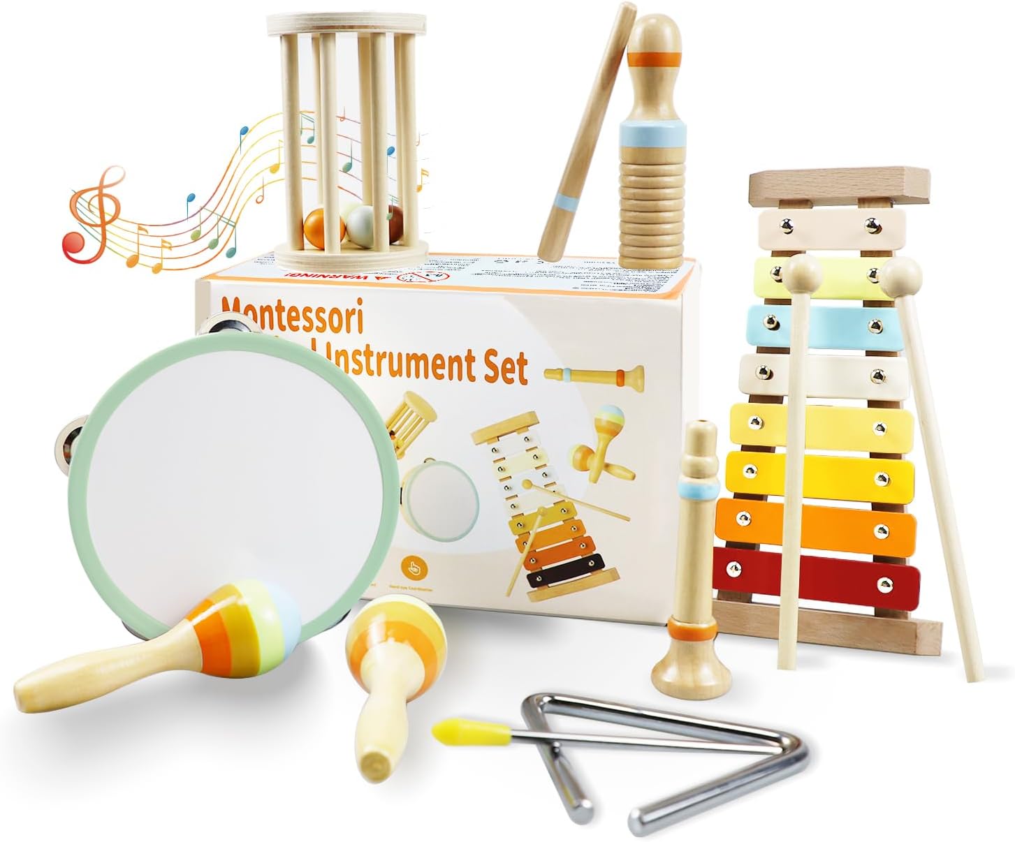 キッズドラムセット 打楽器セット 子供用楽器セット モンテッソーリ音楽おもちゃ ベビードラム ドラム 音が鳴るおもちゃ ドラム・打楽器の玩具 知育玩具 感性を育てる 長く遊べる 赤ちゃん/子供向けおもちゃ 就学前教育用音楽玩具 モンテッソーリおもちゃ 幼児ドラムセット