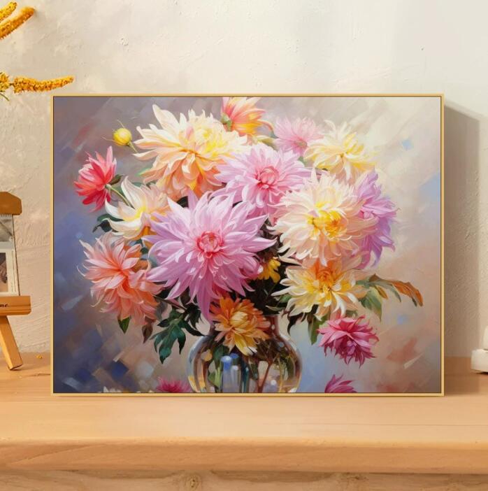 母の日 父の日 油絵 絵画 インテリア 油絵 セット 油絵風 壁掛け 美術品 数字 塗り絵 大人の 塗り絵 塗り絵 キット セット 風景画 花 ピンク DIY絵...