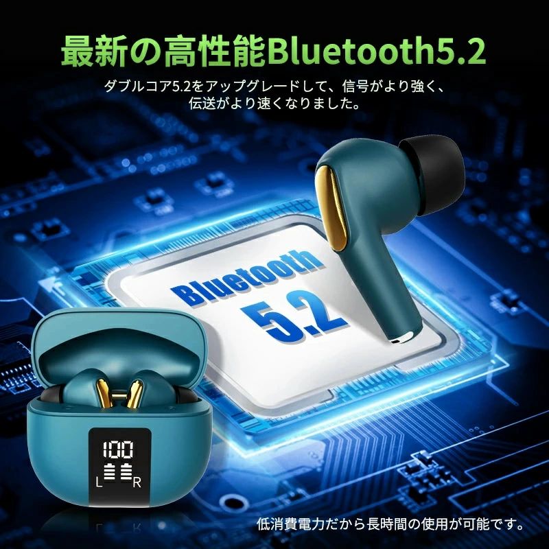 ポイントバック【父の日】ワイヤレスイヤホン bluetooth 5.2 最先端 Hi-Fi高音質 E...