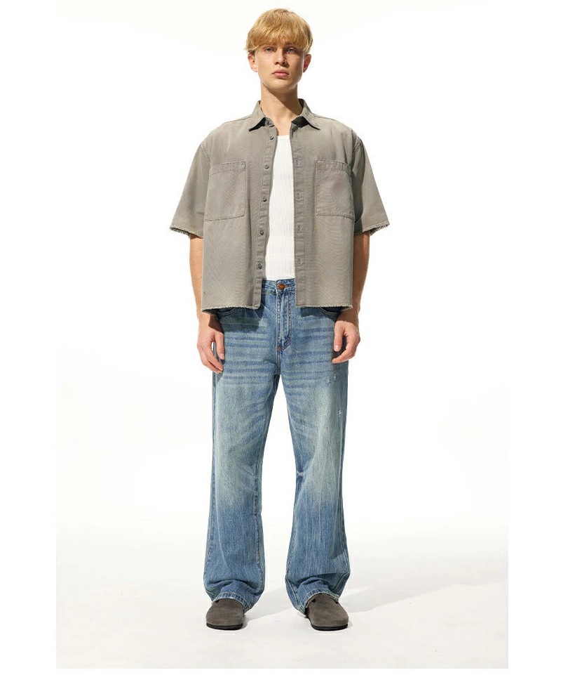 【送料無料】デニムパンツ メンズ ストレート 春夏 ジーンズ イージーパンツ カジュアル 大きいサイズ ヴィンテージ 無地 ズボン 通勤 通学 ロングパンツ リラックス 洗える ビンテージ スタイリッシュ Gパン 長ズボン 体型カバー 彼氏 誕生日 プレゼント メンズファッション