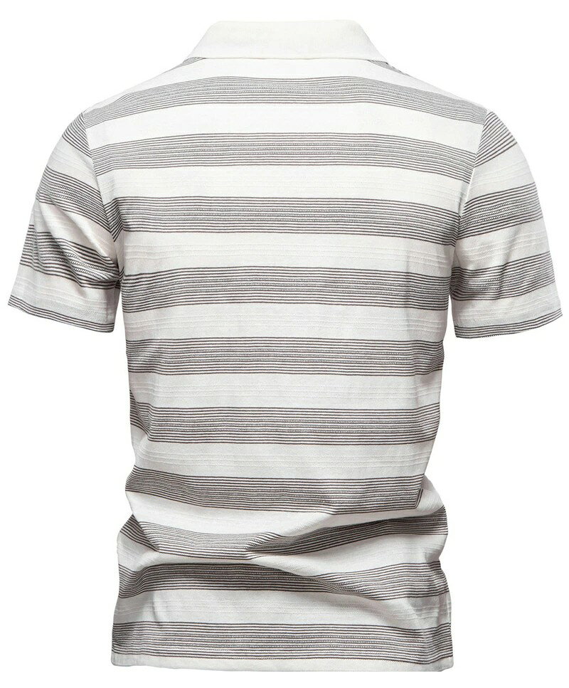 【送料無料】ポロシャツ メンズ 半袖 Vネック だんだら縞 サマー ゆったり 吸汗速乾 tシャツ 夏ポロ 大きいサイズ ワンポイント シニア トップス おしゃれ ゴルフウエア カットソー 通勤 紳士服 プレゼント 贈り物 メンズファッション