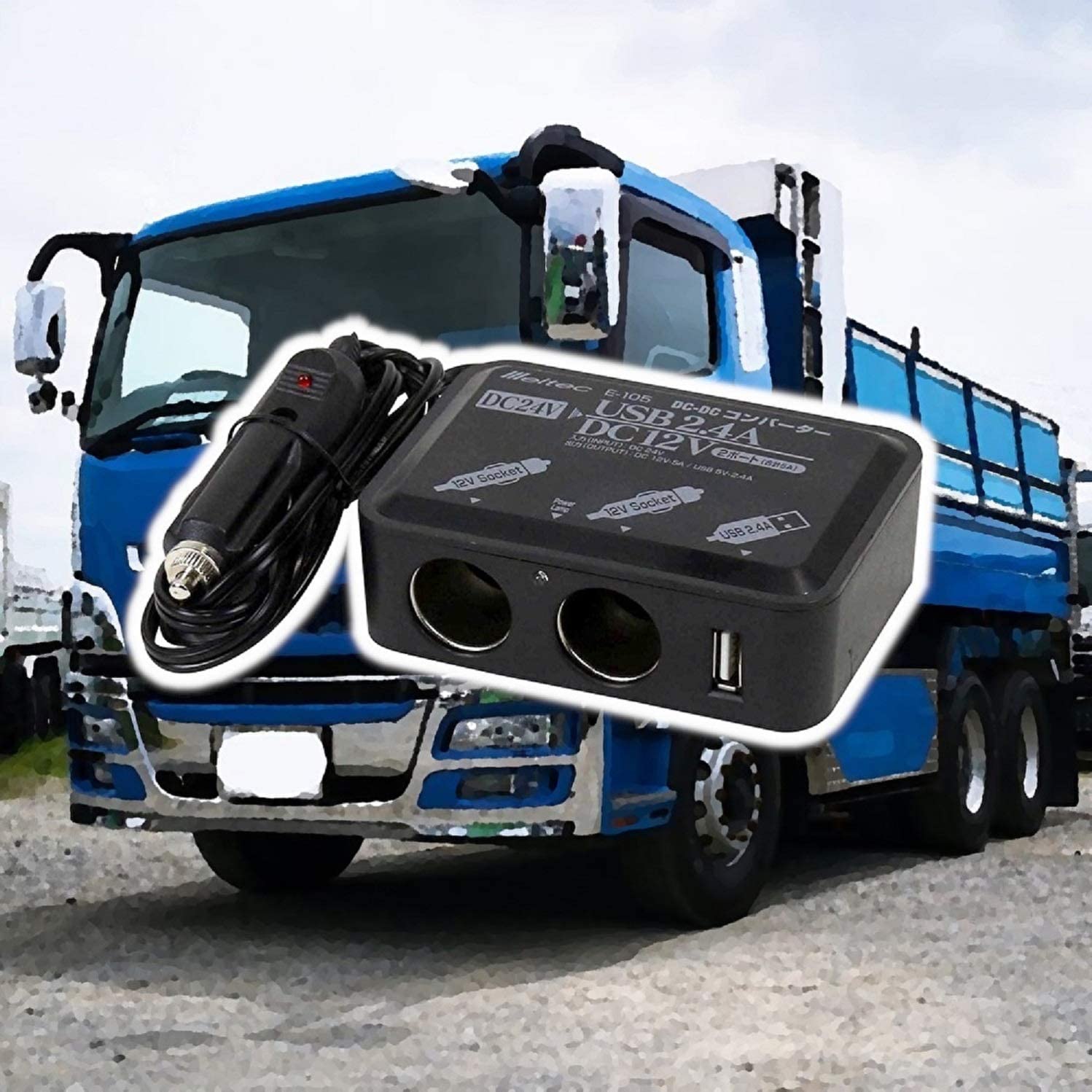USBハブ 車 24V ソケット2口 5A U...の紹介画像2