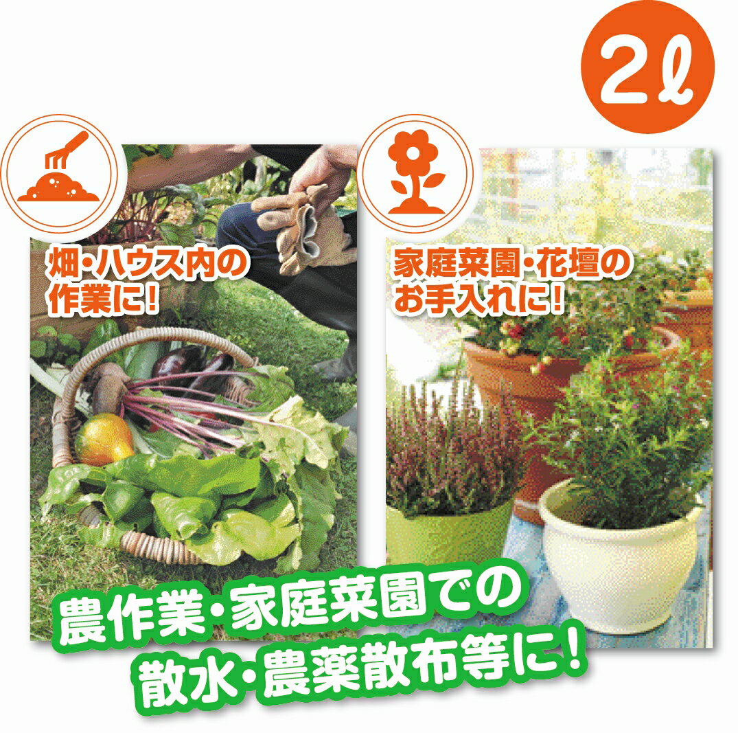噴霧器 手動式 2L 蓄圧式 肩掛け 片手操作 農作業 洗車 ガーデニング 消毒 散水 除...