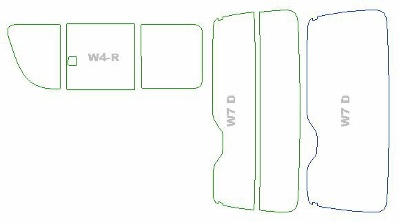 送料無料 カーフィルム カット済み 断熱スモーク トヨタ ハイエース 5ドア 年式 H22.7-H25.11 リア一面とW4-Rのみ