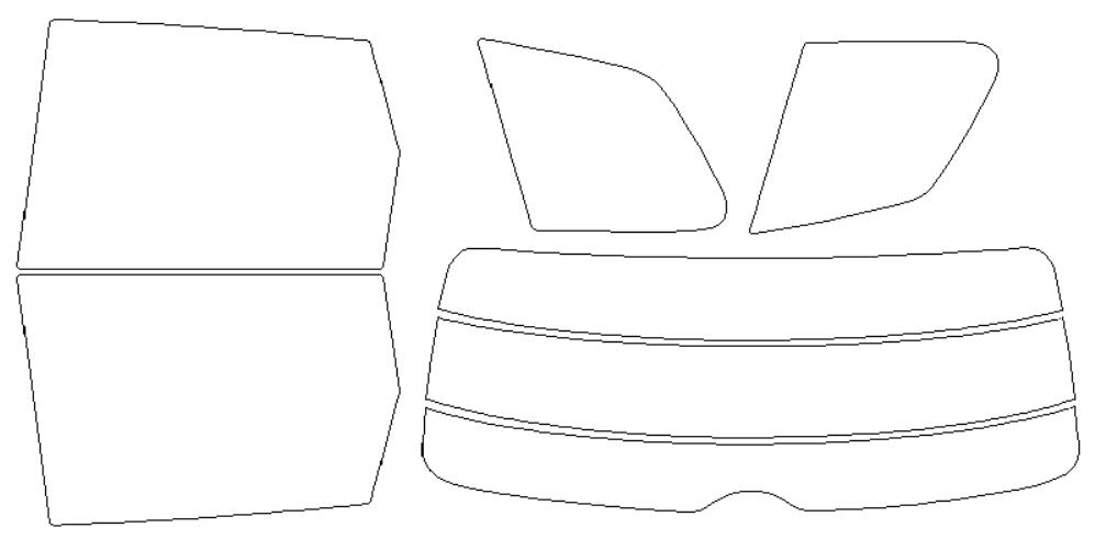 ウインコス カーフィルム カット済み フォルクスワーゲン 適合 トゥアレグ　7PCGRS　H23，2〜 断熱スモーク 車 スモークフィルム