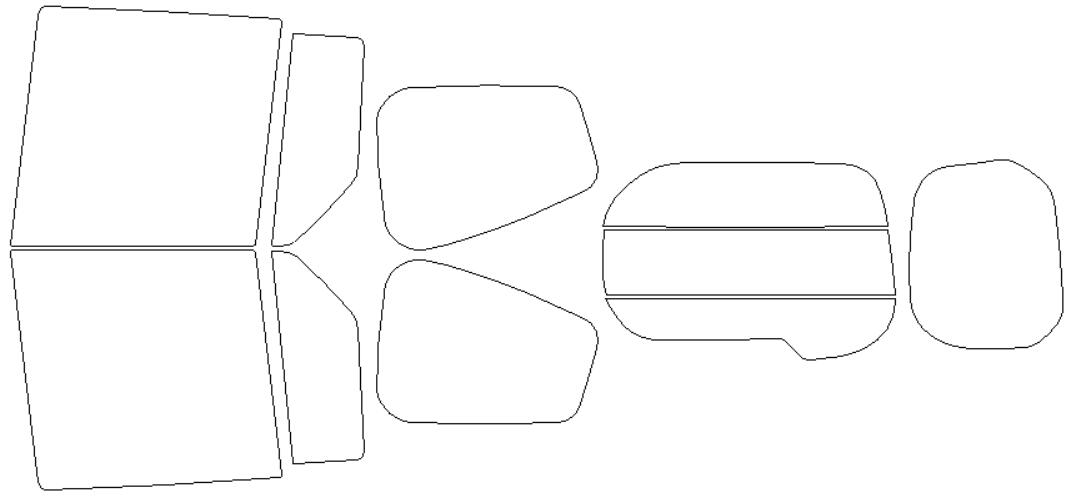 ウインコス カーフィルム カット済み ルノー 適合 カングー　KFKH5H　R5，3〜 断熱スモーク 車 スモークフィルム