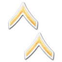 アメリカ陸軍 階級章 袖章 一等兵（E-2）【ゴールド/ホワイト】