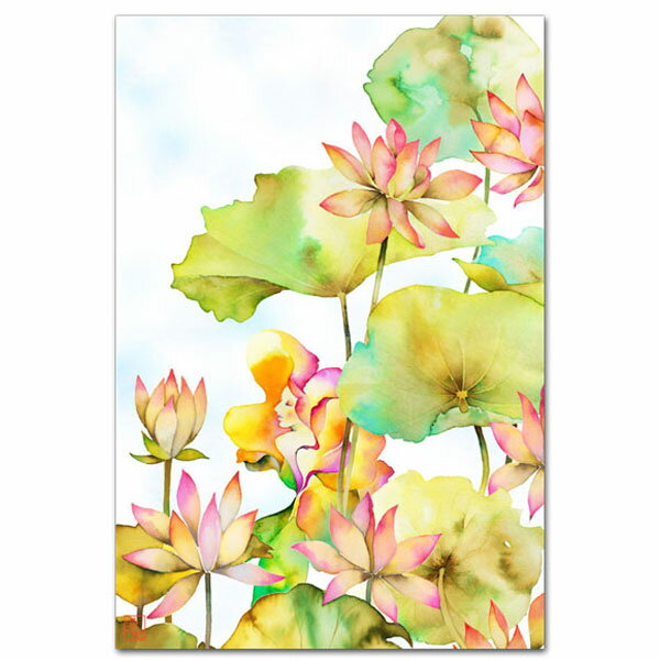 Seasonal Cards - えかき雲屋・水彩イラストポストカード「蓮」