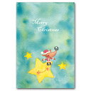 クリスマスカード・マエダタカユキ・メッセージ入りポストカード「メリークリスマス　星」