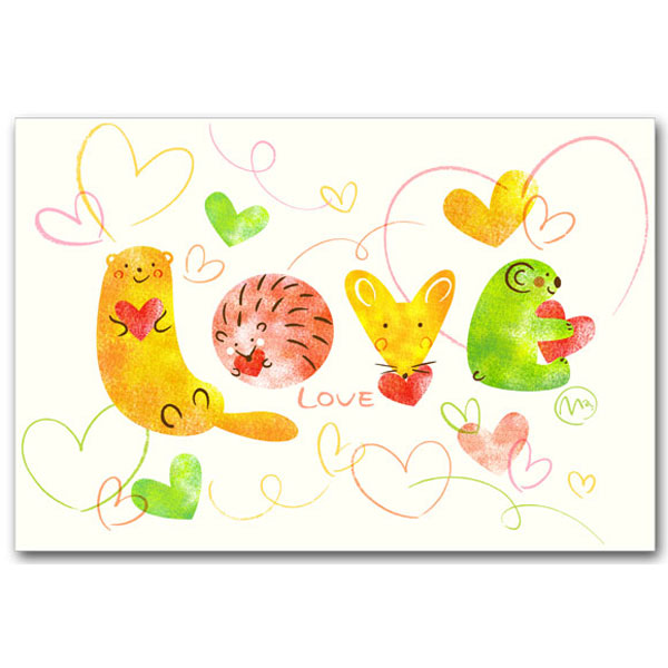 Seasonal Cards - みかわまき・ひとことポストカード「LOVE」