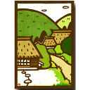 切り絵ポストカード「古民家」日本の風景絵葉書