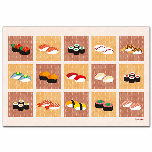 和風ポストカード「すし」
