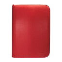 ウルトラプロ (Ultra Pro) Vivid ジッパー4ポケット プロ バインダー レッド #15895 | Vivid 4-Pocket Zippered PRO-Binder - Red