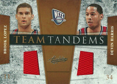 【ブルック・ロペス】【デビン・ハリス】 NBAカード Brook Lopez/Devin Harris 09/10 Absolute Memorabilia Team Tandems Materials 053/100