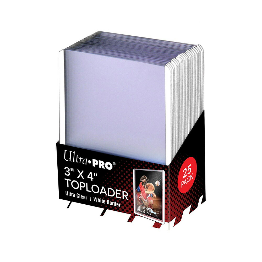 【ウルトラプロ UltraPro 収集用品】トップローダー （ホワイト) 25枚入りパック #81161 | 3" X 4" White Border Toploader