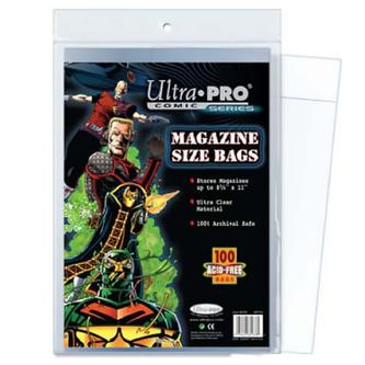 ウルトラプロ (Ultra Pro) コミック用バッグ パック 100枚入り 81978 Magazine Size 8-3/4 X 11 Bags
