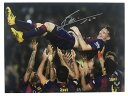 リオネル・メッシ 直筆サイン入りフォト リーガ・エスパニョーラ最多得点記念 (Signed Barcelona Shirt: La Liga top scorer)