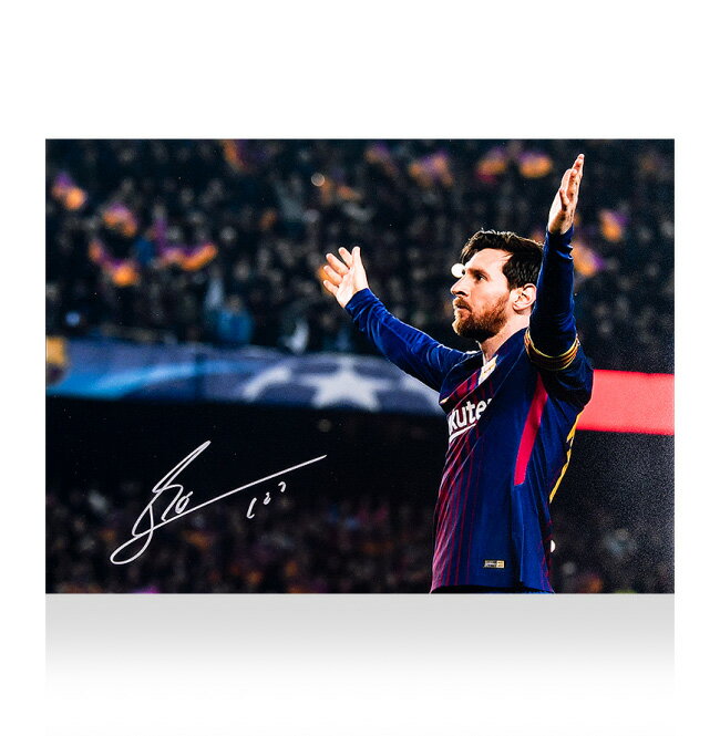 リオネル・メッシ 直筆サインフォト FC バルセロナ UEFA チャンピオンズリーグ 100ゴール (Lionel Messi Official Signed FC Barcelona Photo: 100th UEFA Champions League Goal） 12/19再入荷