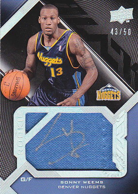 Sonny Weems　2008/09 UD Black Rookie Signed Jersey Pieces 50枚限定！